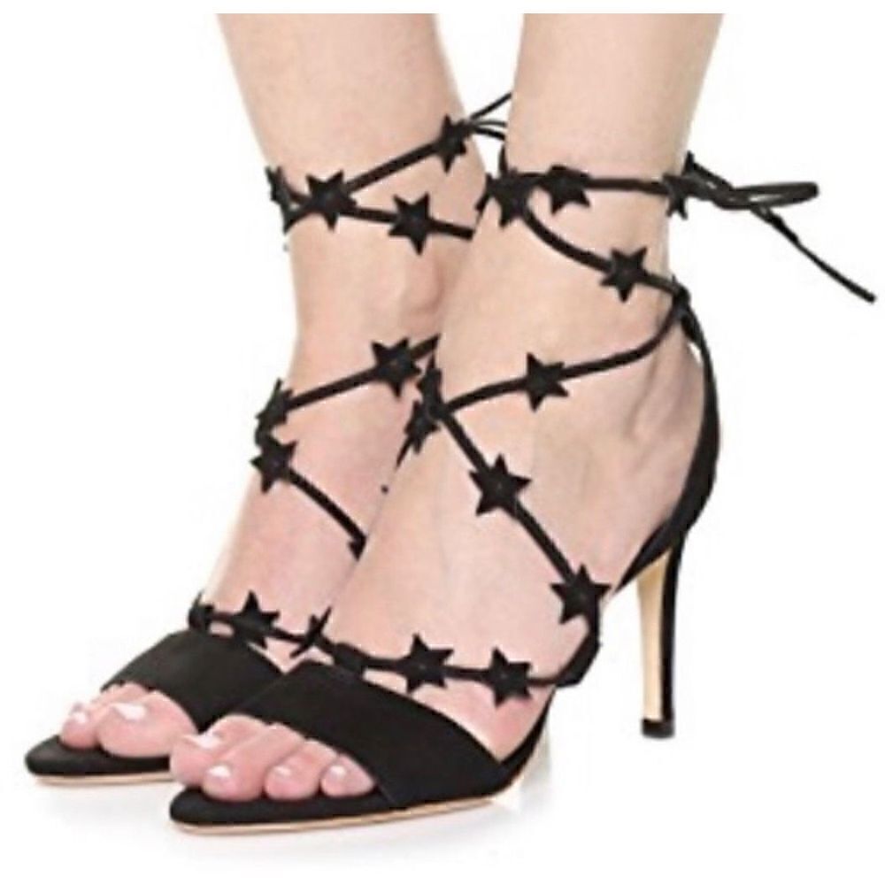 LOEFFLER RANDALL Arielle Strappy Star Suede Heeled Sandal Size 6B